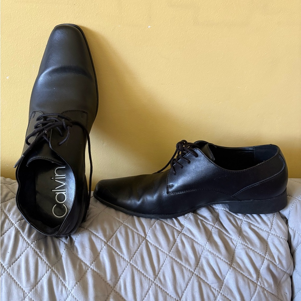 Calvin Klein Black Leather Oxford Shoes - Men’s